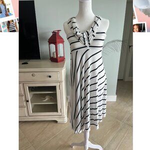 🌊 Elan White & Black Stripe 8-Way Convertible Skirt/Dress | Size S | Beach